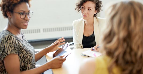 A meeting between female executives